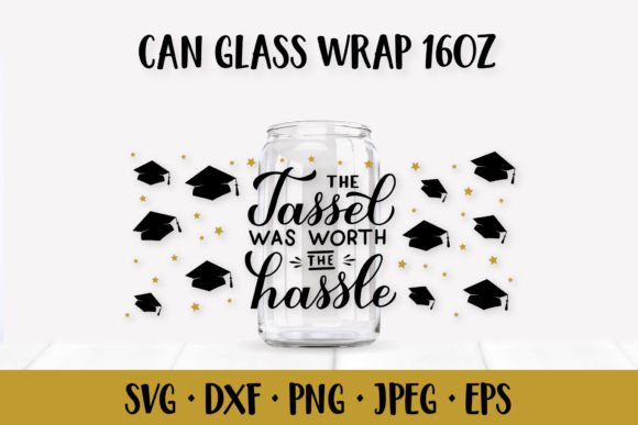 Funny Graduation Hats Can Glass Wrap SVG Review