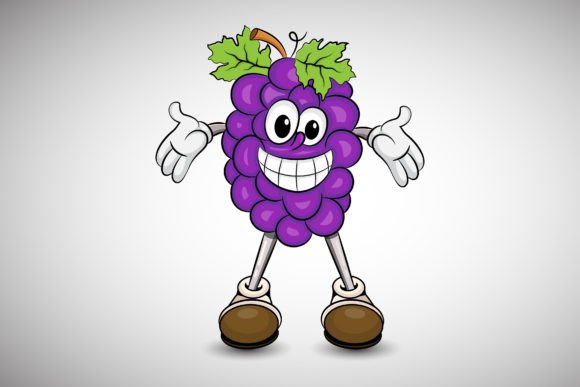 Funny Grape Mascot Vector Illustration Review