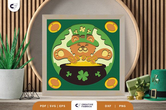 St. Patricks Day Bear 3D Shadow Box SVG Review