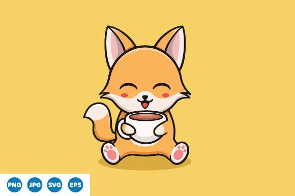 Vector Cute Fox Drink Coffee: Embroidery Review